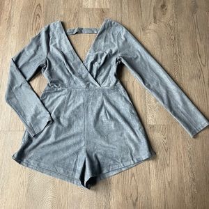 Slate Blue Suede Romper - Size M - Like New